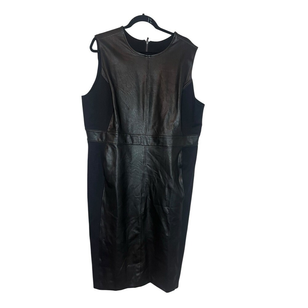 SPANX Dress‎ Womens Size 1X/1T Black Sleeveless Sheath Bodycon Knee Length - Picture 6 of 9